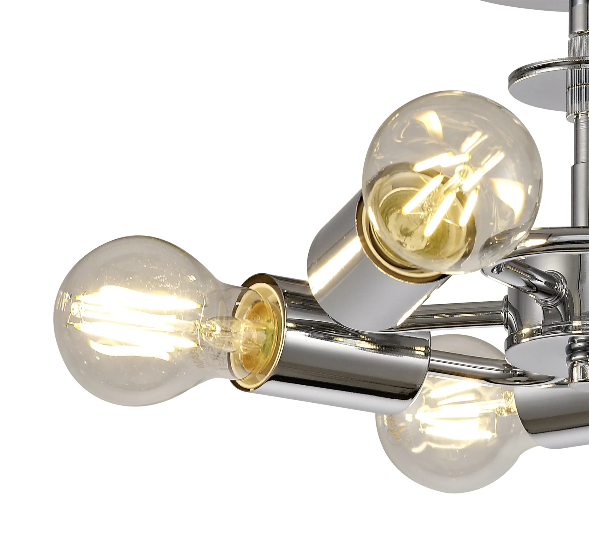 Baymont 60cm, Drop Flush 5 Light Polished Chrome, Ivory Pearl/White, Frosted Diffuser DK0489  Deco Baymont CH IV